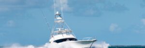 Deep Sea Fishing Charter Boat in the Ocean off of Maine